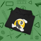 Howling Wolf Hoodie, in Black color, billiards shirt, folded view