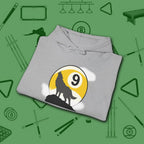 Howling Wolf Hoodie, in Sport Grey color, billiards shirt, folded view