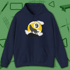 Howling Wolf Hoodie, in Navy color, billiards shirt, front view