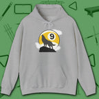 Howling Wolf Hoodie, in Sport Grey color, billiards shirt, front view