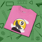 Howling Wolf T-Shirt, in Azalea color, billiards shirt, folded view