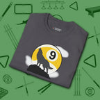 Howling Wolf T-Shirt, in Charcoal color, billiards shirt, folded view