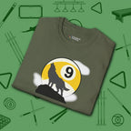 Howling Wolf T-Shirt, in Military Green color, billiards shirt, folded view