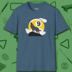 Howling Wolf T-Shirt, in Indigo Blue color, billiards shirt, front view