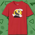 Howling Wolf T-Shirt, in Red color, billiards shirt, front view