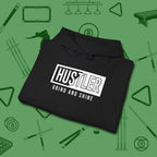 Hustler Grind and Shine Hoodie, folded view, in Black perfect for players with quiet fire