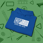 Hustler Grind and Shine Hoodie, folded view, in Royal for players who live the game