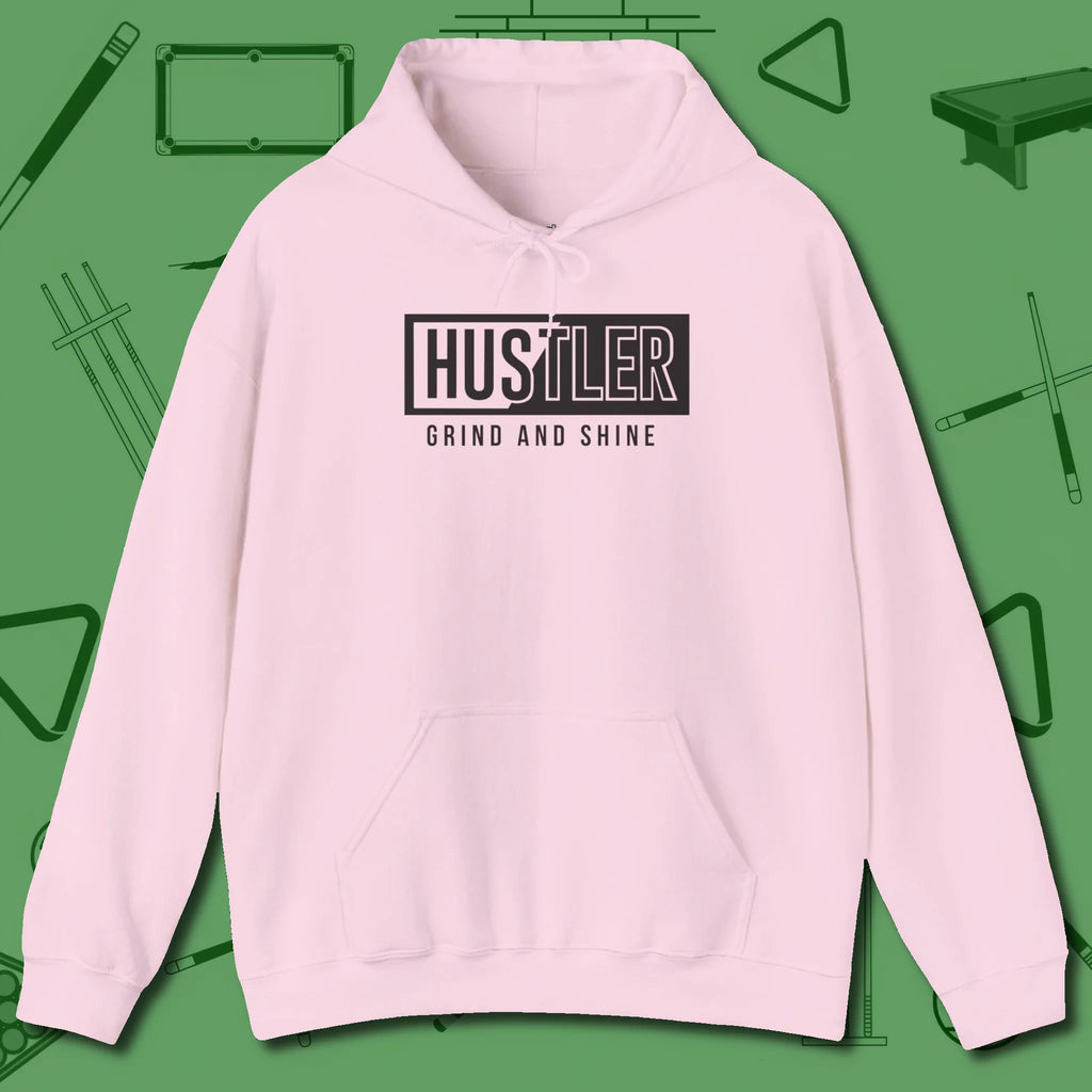 Hustler Grind and Shine Hoodie, front view, in Light Pink make every shot — and outfit — count