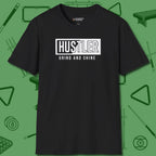 Hustler Grind and Shine T-Shirt, front view, in Black an extension of your pool persona