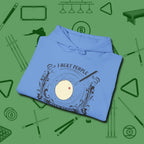 I Beat People With Sticks Hoodie, folded view, in Carolina Blue your secret weapon off the table