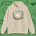 I Beat People With Sticks Hoodie, front view, in Sand dress for the shot you want to take