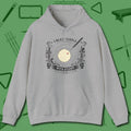 I Beat People With Sticks Hoodie, front view, in Sport Grey built for bold breaks and quiet confidence