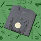 I Beat People With Sticks T-Shirt, folded view, in Graphite Heather look good while calling your pocket