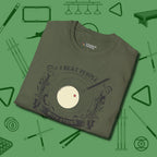 I Beat People With Sticks T-Shirt, folded view, in Military Green dress for the shot you want to take