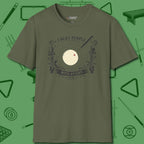 I Beat People With Sticks T-Shirt, front view, in Military Green dress for the shot you want to take