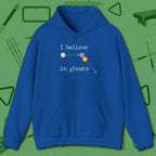 I Believe in Ghosts Hoodie, front view, in Royal built for bold breaks and quiet confidence