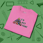 I'd Hit That - Funny T-Shirt, folded view, in Azalea your go-to shirt for league night victories