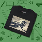 Irate Ninja T-Shirt, folded view, in Black the shirt that plays position