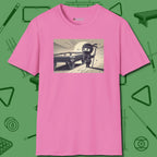 Irate Ninja T-Shirt, front view, in Azalea strike fear with swagger and precision