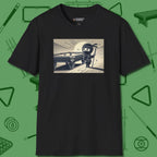 Irate Ninja T-Shirt, front view, in Black clean lines for dirty minds