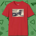 Irate Ninja T-Shirt, front view, in Red built for bold breaks and quiet confidence