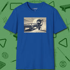 Irate Ninja T-Shirt, front view, in Royal precise, confident, always in control