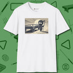 Irate Ninja T-Shirt, front view, in White as serious as your stroke