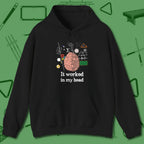 It Worked In My Head Hoodie, front view, in Black for players who live the game