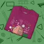 It Worked In My Head T-Shirt, in Antique Heliconia color, billiards shirt, folded view