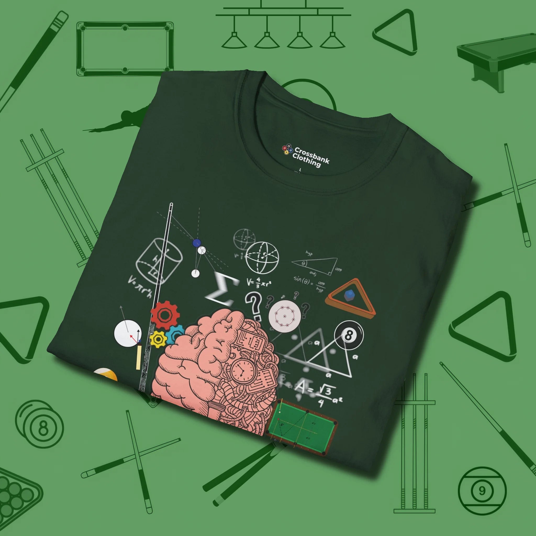 It Worked In My Head T-Shirt, folded view, in Forest Green from chalk to clutch, look the part