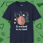 It Worked In My Head T-Shirt, in Navy color, billiards shirt, front view