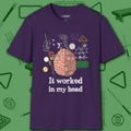 It Worked In My Head T-Shirt, in Purple color, billiards shirt, front view