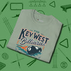 Key West Billiards T-Shirt, folded view, in Sage tough like your favorite break cue