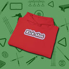 Kick Shot Billiards Hoodie, folded view, in Red cool under pressure, hot on the eyes