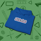 Kick Shot Billiards Hoodie, folded view, in Royal not your average 8-ball graphic tee