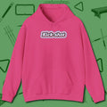 Kick Shot Billiards Hoodie, front view, in Heliconia cool enough for a corner pocket finish