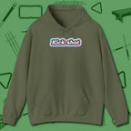 Kick Shot Billiards Hoodie, front view, in Military Green helps your stroke and your style