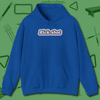 Kick Shot Billiards Hoodie, front view, in Royal strike fear with swagger and precision
