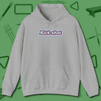 Kick Shot Billiards Hoodie, front view, in Sport Grey cool under pressure, hot on the eyes