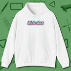Kick Shot Billiards Hoodie, front view, in White attitude built for the long haul