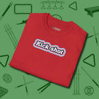 Kick Shot Billiards T-Shirt, folded view, in Red designed for dead stroke and deadpan looks