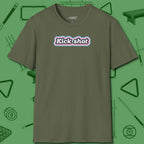 Kick Shot Billiards T-Shirt, front view, in Military Green dress for the shot you want to take