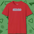 Kick Shot Billiards T-Shirt, front view, in Red precise, confident, always in control