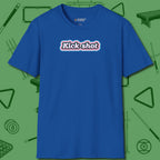 Kick Shot Billiards T-Shirt, front view, in Royal the shirt that plays position
