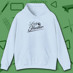 Lady Hustler Hoodie, in Light Blue color, billiards hoodie, front view
