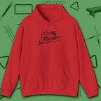 Lady Hustler Hoodie, in Red color, billiards hoodie, front view