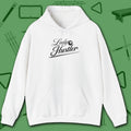 Lady Hustler Hoodie, in White color, billiards hoodie, front view
