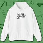 Lady Hustler Hoodie, in White color, billiards hoodie, front view