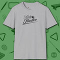 Lady Hustler T-Shirt, in Sport Grey color, billiards shirt, front view