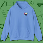 Lady Shooter Majesty Hoodie, front view, in Carolina Blue cool table command